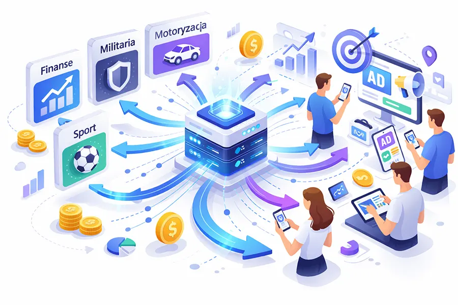 Panel zarządzania reklamami MediaBoxy – statystyki wydawcy: zarobki, wyświetlenia, kliknięcia